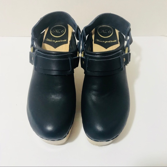 No. 6 Leather Strap Clogs - Picture 6 of 8